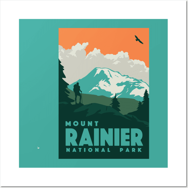 Mount Rainier National Park Design Wall Art by Terrybogard97